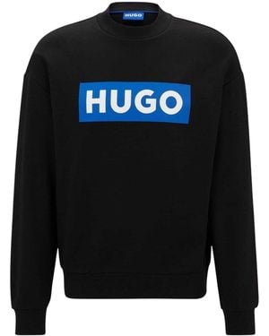 HUGO Niero Box Logo Crew Neck Sweatshirt - Zwart