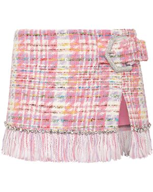 Philipp Plein Mini Skirt Tweed - Roze