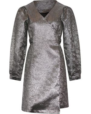 Noella Pace Belt-jurk In Metallic - Grijs