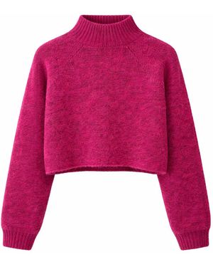 MixRay Korte Gebreide Textuurtrui - Roze