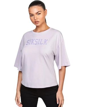 SIKSILK Varsity Crop T-shirt (paars)