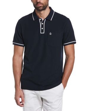 Original Penguin Earl Piqué Katoenen Poloshirt (donkere Saffier) - Zwart