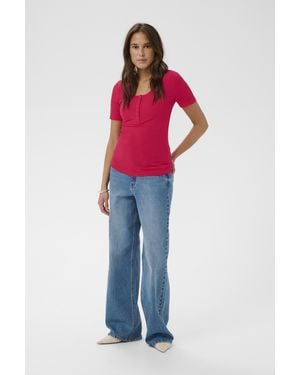 Kaffe T-Shirt Kaamy T-Shirt Slim Fit - Rood