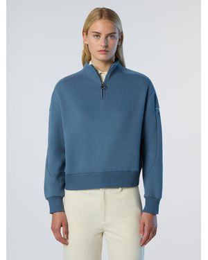 North Sails Sweatshirt Met Halve Rits Winter Fleece - Blauw