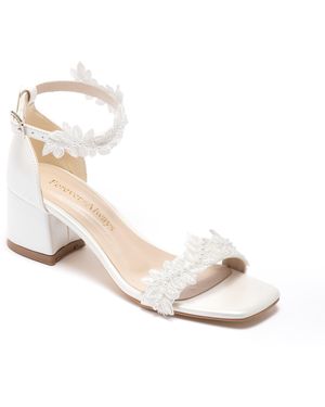 Forever & Always Shoes Elodie Bridal Lace Block Hak Sandaal - Wit