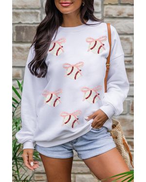 Azura Exchange Baseball Boog Grafisch Sweatshirt - Grijs