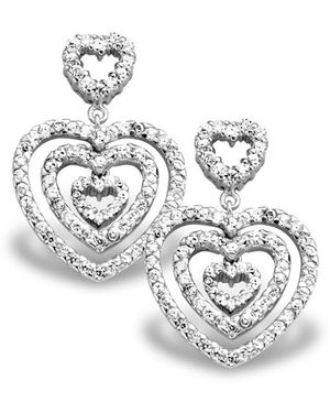 Orphelia 925 Sterling Drop Earrings - White