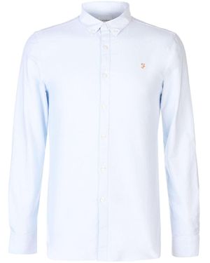 Farah Vintage Oxford-Overhemd Met Lange Mouwen En Knoopsluiting Voor (Hemelsblauw)