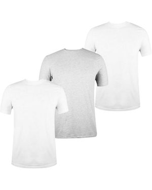 Donnay Effen T-Shirt Met Ronde Hals Voor (Set Van 3) (Witte/Grijze Merg)
