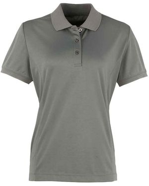 PREMIER Ladies Coolchecker Pique Polo Shirt (Dark) - Grey