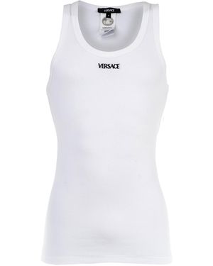 Versace Geribbelde Vest - Wit
