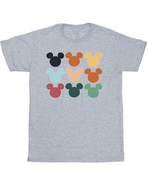 Disney Mickey Mouse Heads Square T-Shirt (Sports) - Grey