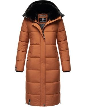 Marikoo Winterjas – Lange Gewatteerde Jas Met Afneembare Capuchon - Bruin