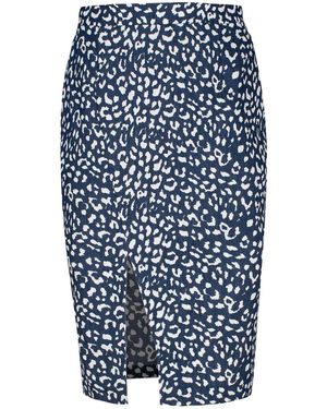 Conquista Print Gabardine Pencil Skirt - Blue