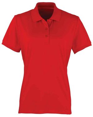PREMIER Ladies Coolchecker Pique Polo Shirt - Red