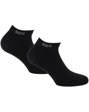 BOSS Bamboe Enkelsokken (Set Van 2) - Zwart
