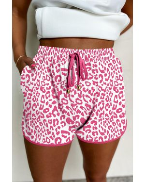 Azura Exchange Leopardprint Joggingbroek Met Touwtjes - Rood