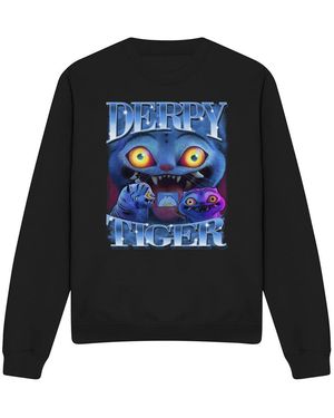 K-Pop Demon Hunters Adult Derpy Tiger Sweatshirt - Black