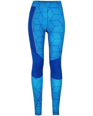 Skins Serie 5: Performance-Legging (Marine Marl) - Blauw