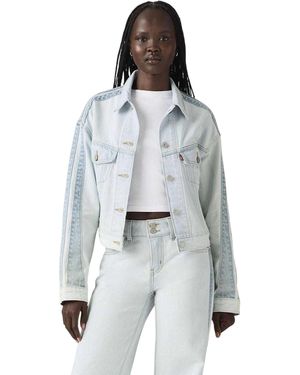 Levi's Levi's Gestreepte Katoenen Denim Trucker Jacket - Grijs