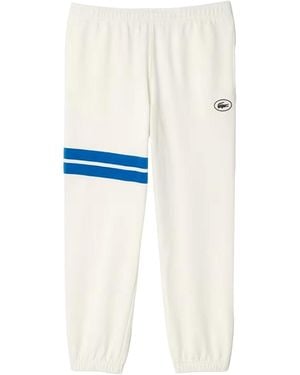 Lacoste Joggingbroek Met Flockprint En Rechte Pasvorm - Wit