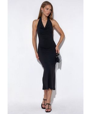 Busem Halternekk Maxi-Jurk - Blauw