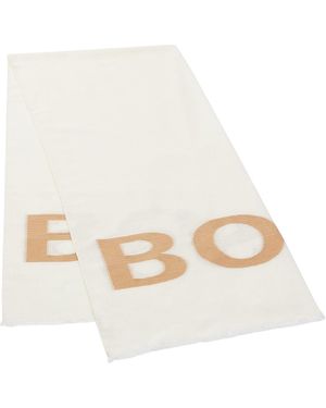 BOSS Langwerpige Uniseks Sjaal Met Logo - Wit