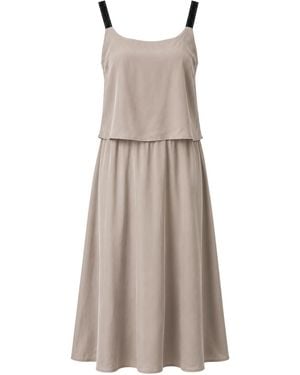 MixRay Sleeveless A-Line Maxi Dress With Square Neckline - Natural