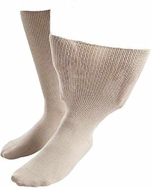 IOMI Extra Wide Soft Cotton Oedema Socks For Swollen Feet - White