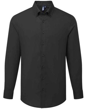 PREMIER Supreme Oxford Long-Sleeved Formal Shirt - Black