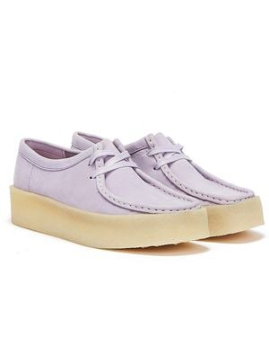 Clarks Wallabee Cup Nubuck Lilac Shoes - White