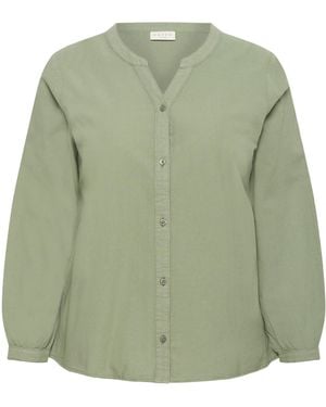 Kaffe Overhemd Met Lang Mouwen Kcnana Overhemd Met Lang Mouwen Regular Fit - Groen