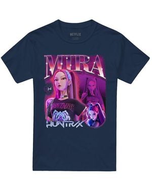K-Pop Demon Hunters Adult Mira Huntr/X T-Shirt - Blue