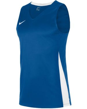 Nike Basketbalshirt Met V-Hals Voor (Wit) - Blauw