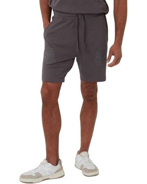 Threadbare Ardsley Fleece-Short Met Bloemenprint Voor (Leisteen) - Blauw