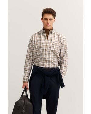 Bugatti Herren Vrijetijdsshirt Met Lange Mouwen, Geruit, Met Borstzak En Easy-Care - Blauw