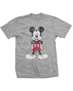 Disney Adult Mickey Mouse Pose Cotton T-Shirt - Grey