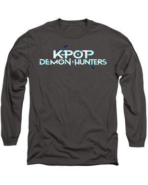 K-Pop Demon Hunters Adult Logo Long-Sleeved T-Shirt - Grey