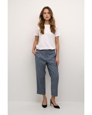 Kaffe Pants Suiting Regular Fit Indigo Pinstripe Blue - Blauw
