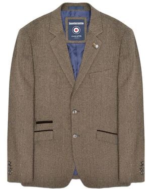 Lambretta Morgan Herringbone Blazer - Brown