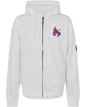 Money Hoodie Met Ritssluiting En Print Op De Rug Voor - Wit