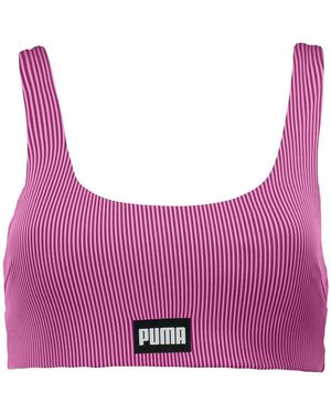 PUMA Streep Ronde Hals Bikinitop - Paars