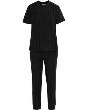 Miso Pyjamaset Met Korte Mouwen Van Katoenmix Voor - Zwart