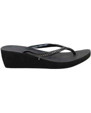 Havaianas High Metal Grega Wedges Flip-Flops - Black
