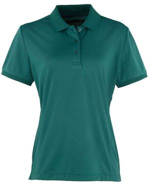 PREMIER Ladies Coolchecker Pique Polo Shirt (Bottle) - Green