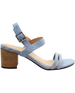Vionic Paula Embossed Heeled Sandals - Blue
