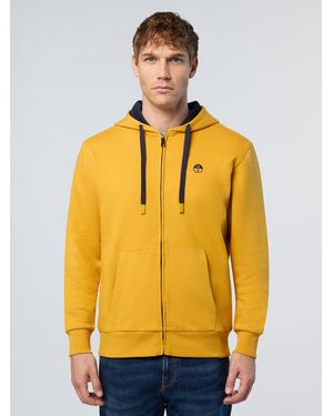 North Sails Hoodie With Embroidered Logo - Geel