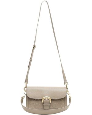 Biba Sienna Leren Kruisbodytas - Naturel