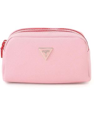 Guess Mini Driehoekig Make-Up Tasje Voor - Roze