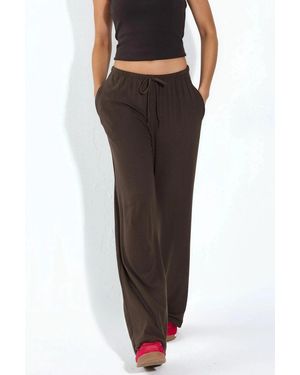 Busem Wide-Leg Jersey Trousers - Black